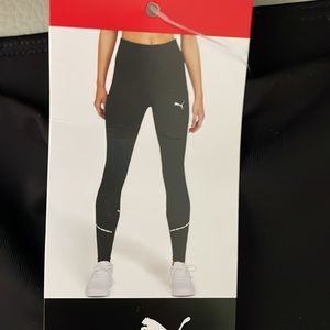 Puma Printed Sculpt High Waisted Sculpt Tights Leggings Black Puma Logo Leggings